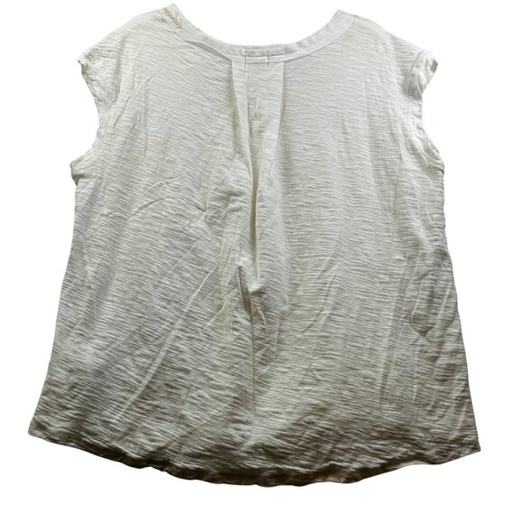 Anthropologie 9-H15 STCL Women's V-Neck Sleeveless Topw/Frayed Trim Front Pocket - Picture 4 of 4